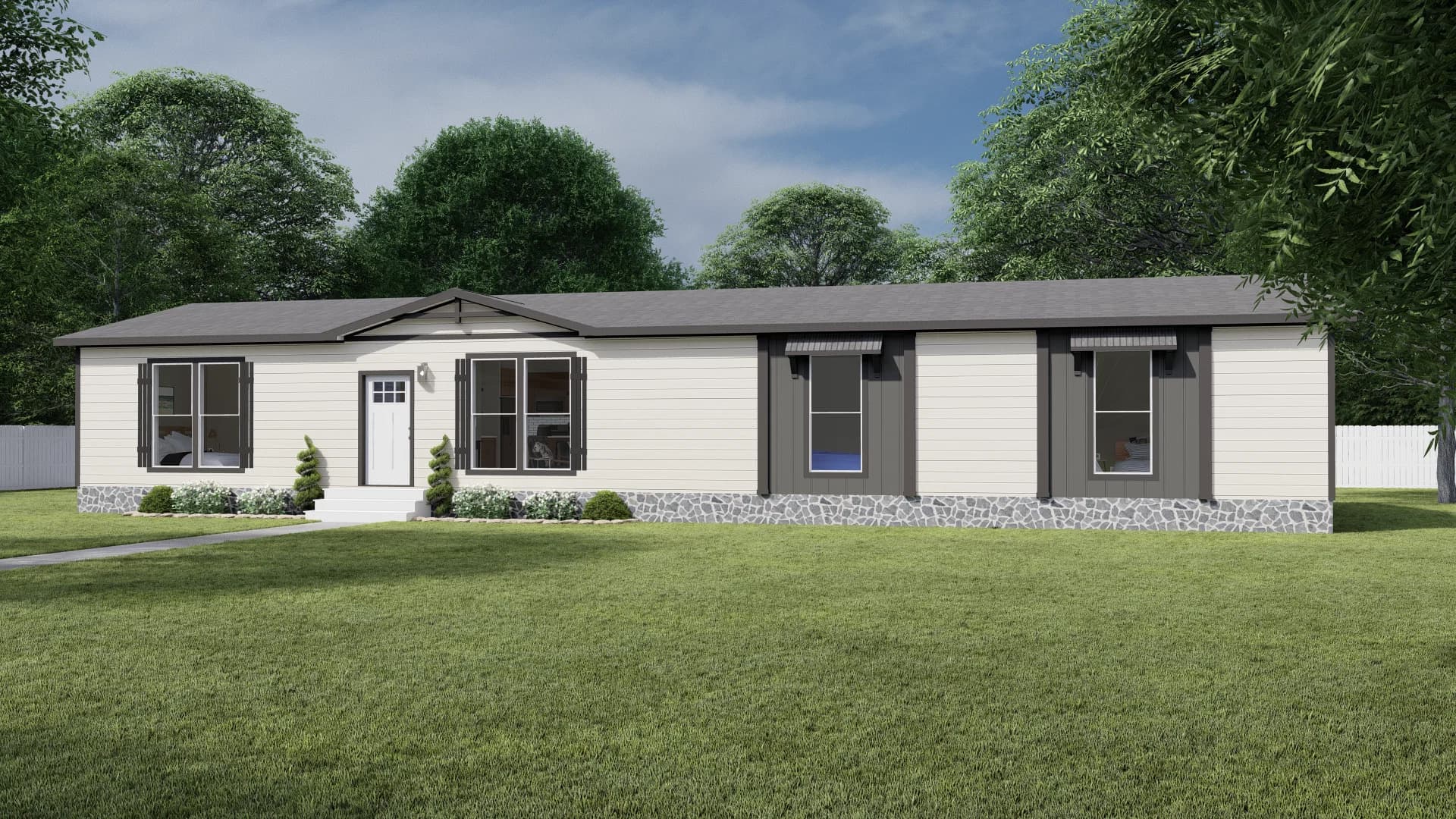 Harmony exterior, elevation, and hero home features