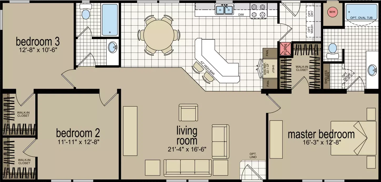 Cm-4563m floor plan home features